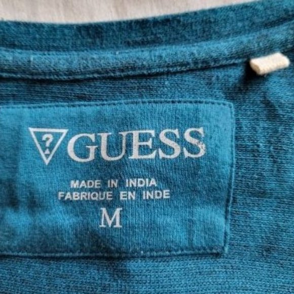 Guess Henley style sweater, teal green, medium - Picture 6 of 9